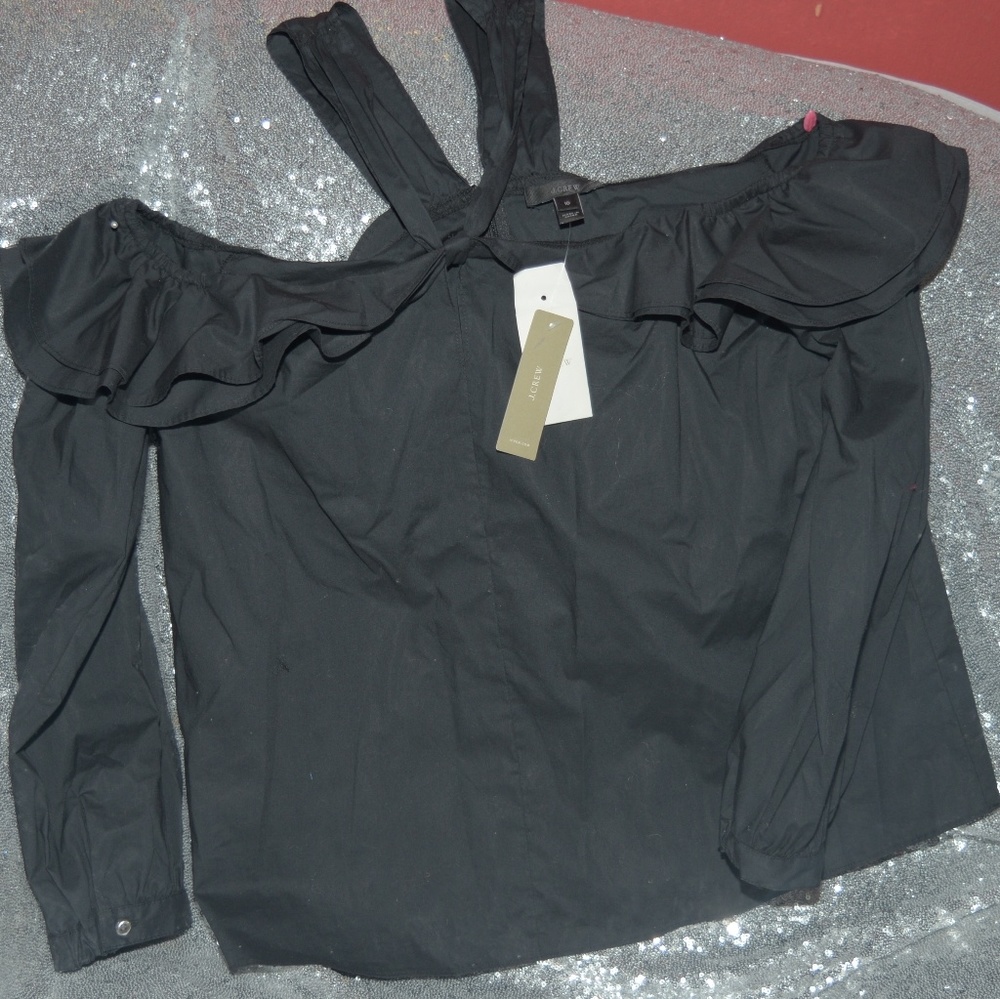 J. crew ruffle cold shoulder